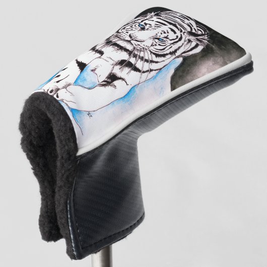 White Siberian Tiger Sow Golfheadcover (3/4 voorkant)