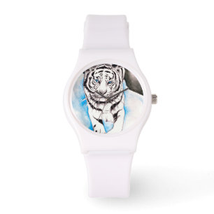 White Siberian Tiger Sow Horloge