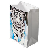 White Siberian Tiger Sow Medium Cadeauzakje (Voorkant Gekanteld)