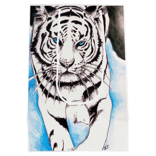 White Siberian Tiger Sow Medium Cadeauzakje (Achterkant)