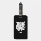 White Siberian Tiger Wildlife Art Bagagelabel (Achterkant verticaal)