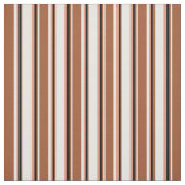 White, Sienna, Black en Dark Salmon Pattern Stof (Swatch)