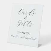 White Signature Script Kaarten en geschenken Reclamebord Met Voetstuk (Voorkant)