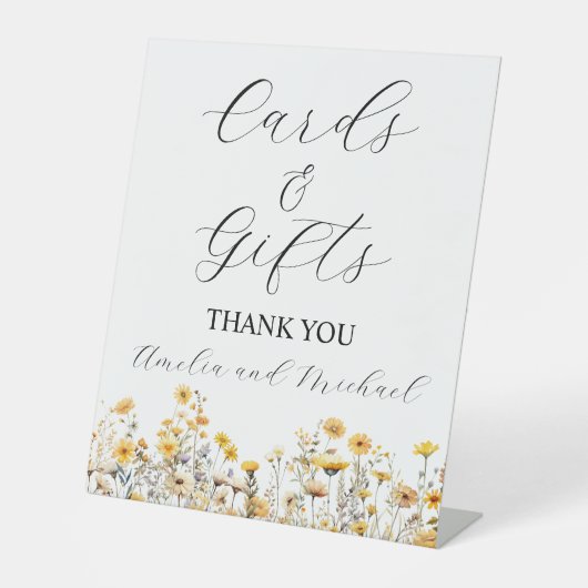 White Signature Script Kaarten en geschenken Reclamebord Met Voetstuk (Voorkant)