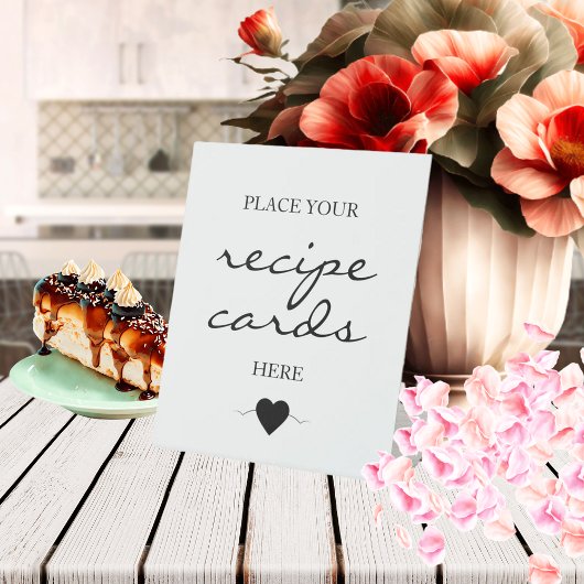 White Signature Script Recept kaarten Reclamebord Met Voetstuk