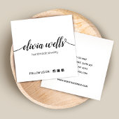 White Signature Script Social Media Networking Vierkante Visitekaartje