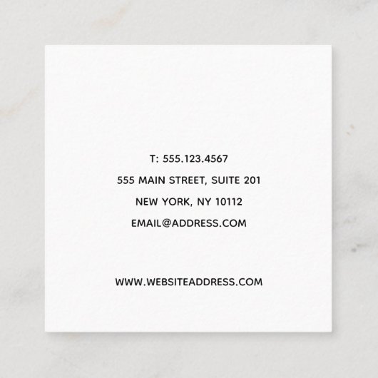 White Signature Script Social Media Networking Vierkante Visitekaartje (Achterkant)