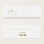 White Signature Script Stud Earning Display Mini Visitekaartjes (Voorkant /achterkant)