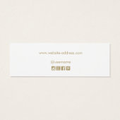 White Signature Script Stud Earning Display Mini Visitekaartjes (Achterkant)