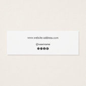 White Signature Script Stud Earning Display Mini Visitekaartjes (Achterkant)