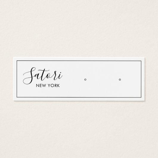 White Signature Script Stud Earning Display Mini Visitekaartjes (Voorkant)