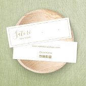 White Signature Script Stud Earning Display Mini Visitekaartjes