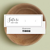 White Signature Script Stud Earning Display Mini Visitekaartjes