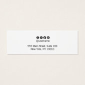 White Signature Script  Stud Earring Display Mini Visitekaartjes (Achterkant)