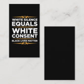 White Silence staat gelijk aan White Consent Black Visitekaartje (Voorkant / Achterkant)