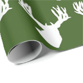 White Silhouette Buck Cadeaupapier (Rol Hoek)