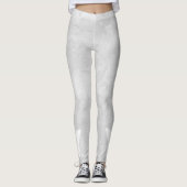 White Silhouette Dog Gray Stucco Leggings (Voorkant)