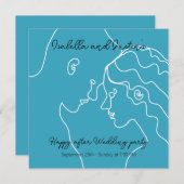 white silhouette doodle couple in love kaart (Voorkant / Achterkant)