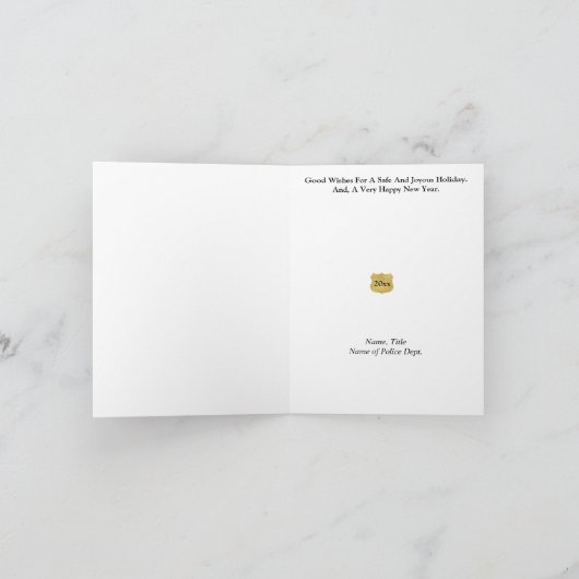 White Silhouette-kerstkaart politieagent Kaart (Binnen)