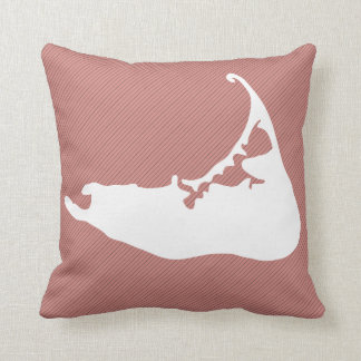 White Silhouette Map of Nantucket Island Kussen