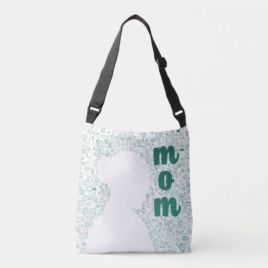White Silhouette of a Mam Canvas tas (Voorkant)