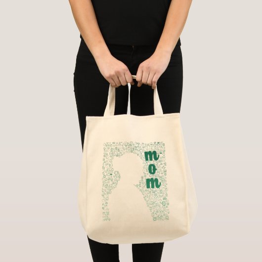 White Silhouette of a Mam Canvas tas (Voorkant (product))