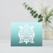 White Silhouette Snapper Turtle Briefkaart (Staand voorkant)