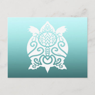 White Silhouette Snapper Turtle Briefkaart