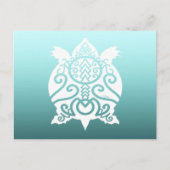 White Silhouette Snapper Turtle Briefkaart (Voorkant)