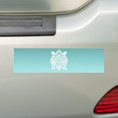 White Silhouette Snapper Turtle Bumpersticker (Op auto)