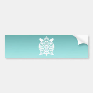 White Silhouette Snapper Turtle Bumpersticker