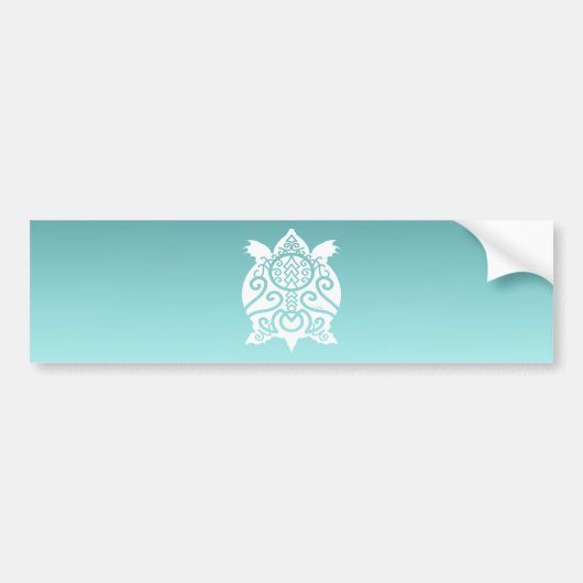 White Silhouette Snapper Turtle Bumpersticker (Voorkant)