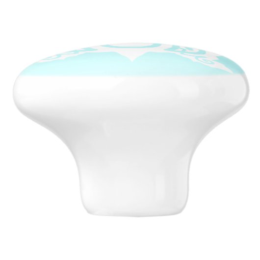 White Silhouette Snapper Turtle Keramische Knop (Zijkant)