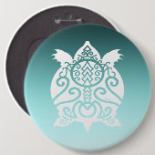 White Silhouette Snapper Turtle Ronde Button 6,0 Cm (Voorkant /achterkant)