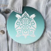White Silhouette Snapper Turtle Ronde Button 6,0 Cm (In situ)