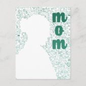 White Silhouette van een moeder Briefkaart (Voorkant)