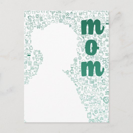 White Silhouette van een moeder Briefkaart (Voorkant)