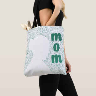 White Silhouette van een moeder Tote Bag