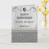 White Silk and White Pearls Happy Retirement Kaart (Gele Bloem)