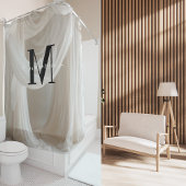 White Silk Black Bold Monogram Schattige Script We Douchegordijn
