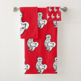 White Silkie Chicken Bad Handdoek