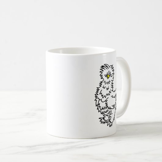 White Silkie Chicken Coffee Mok (Voorkant rechts)