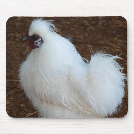 White Silkie Chicken Muismat (Voorkant)