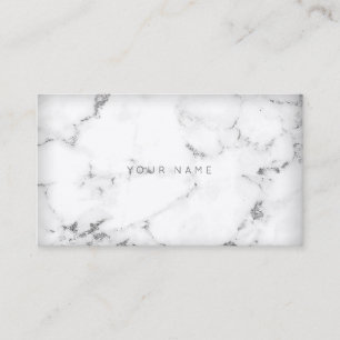 White Silver Abstract Grey Marble Vip Visitekaartje