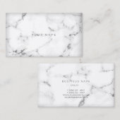 White Silver Abstract Grey Marble Vip Visitekaartje (Voorkant / Achterkant)