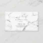 White Silver Abstract Grey Marble Vip Visitekaartje (Achterkant)