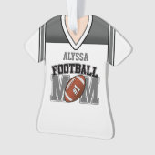 White/Silver/Black Football Mam Jersey Ornament (voorkant)