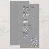 White & Silver Calla Lelies Receptie Menu (Voorkant / Achterkant)