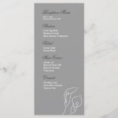 White & Silver Calla Lelies Receptie Menu (Voorkant)