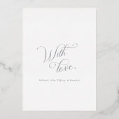 White Silver Calligraphy Christmas Card Folie Feestdagenkaart (Achterkant)